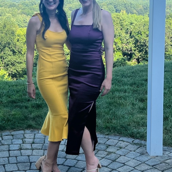 Abercrombie Sculpting Satin Midi Dress - Picture 4 of 8